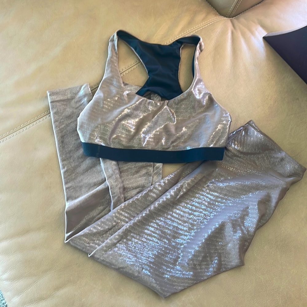 Koral top and bottom shiny outfit.
